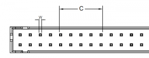 Measuring the pitch of connector rows of pins