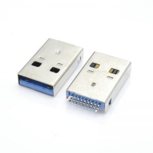 U03P0001B Series USB3.0 A Type AM Dual SMT Straight Male Sinking plate 1.9mm Connector