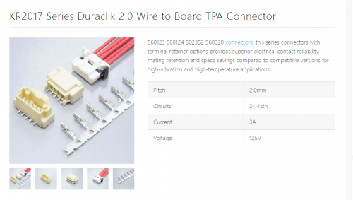 KR2017 electronic connector data sheet