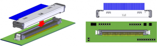 Vertical mating wire to board connectors